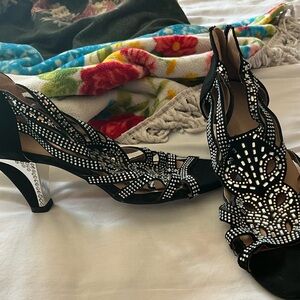 Elegant Black and Silver Women's Heels